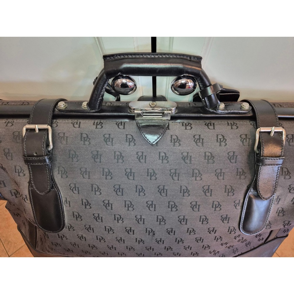 Vintage Dooney & Bourke Extra Large DB Monogram Duffel Bag Made in Italy 21"
